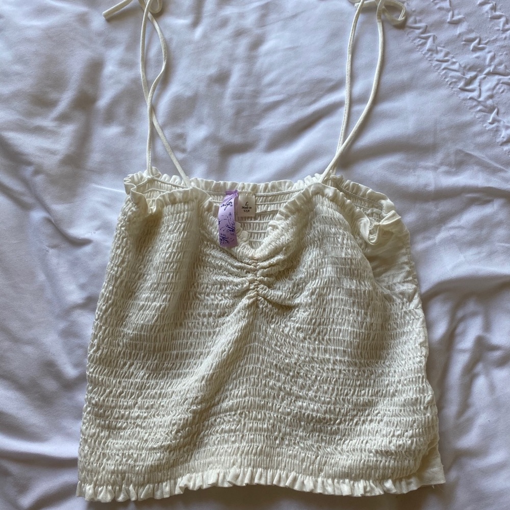 Cream crop top